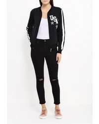 Женский черный бомбер от Aurora Firenze