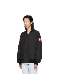 Мужской черный бомбер от Canada Goose
