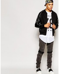 Мужской черный бомбер от Criminal Damage