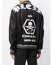 Мужской черный бомбер от Philipp Plein