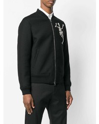Мужской черный бомбер от Alexander McQueen
