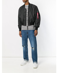 Мужской черный бомбер от 424