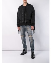 Мужской черный бомбер от Julius