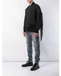 Мужской черный бомбер от Julius