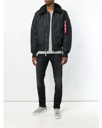 Мужской черный бомбер от Alpha Industries