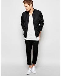 Мужской черный бомбер от Selected