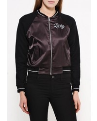 Женский черный бомбер от Jennyfer