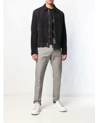 Мужской черный бомбер от Alexander McQueen