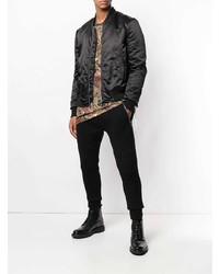 Мужской черный бомбер от Route Des Garden