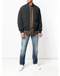 Мужской черный бомбер от Lacoste