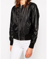 Женский черный бомбер от Selected