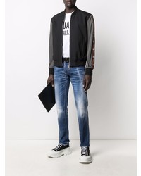 Мужской черный бомбер от DSQUARED2