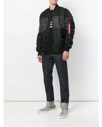 Мужской черный бомбер от Alpha Industries
