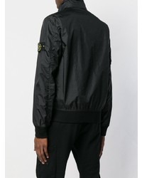 Мужской черный бомбер от Stone Island