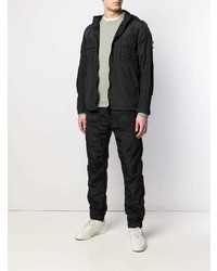 Мужской черный бомбер от Stone Island