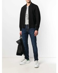 Мужской черный бомбер от Alexander McQueen