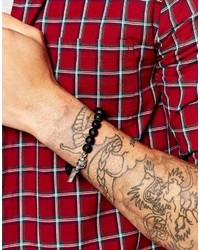 Мужской черный браслет из бисера от Icon Brand