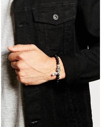 Мужской черный браслет из бисера от Icon Brand