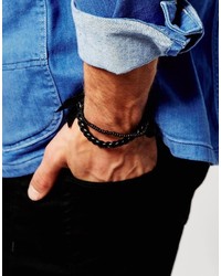 Мужской черный браслет из бисера от Icon Brand