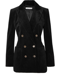 Женский черный вельветовый двубортный пиджак от Bella Freud