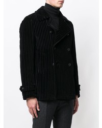 Мужской черный вельветовый двубортный пиджак от Tagliatore