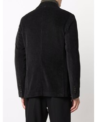 Мужской черный вельветовый двубортный пиджак от Circolo 1901