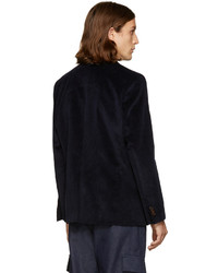 Мужской черный вельветовый двубортный пиджак