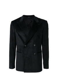 Мужской черный вельветовый двубортный пиджак от Tonello