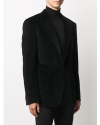 Мужской черный вельветовый пиджак с вышивкой от Dolce & Gabbana