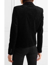 Женский черный вельветовый пиджак от Saint Laurent