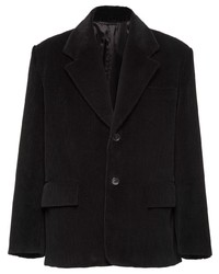 Мужской черный вельветовый пиджак от Prada