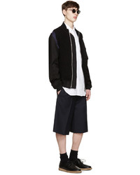 Мужской черный вязаный бомбер от Sacai