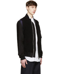 Мужской черный вязаный бомбер от Sacai