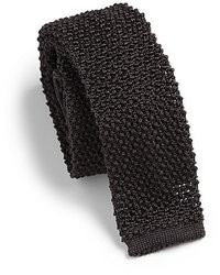 Черный вязаный галстук