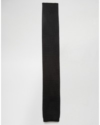 Мужской черный вязаный галстук