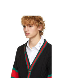 Мужской черный вязаный кардиган от Gucci