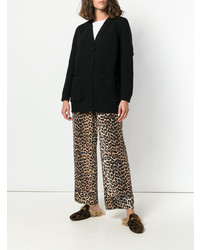 Женский черный вязаный кардиган от Alberta Ferretti