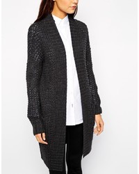 Женский черный вязаный открытый кардиган от Only