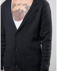 Мужской черный вязаный пиджак от Asos