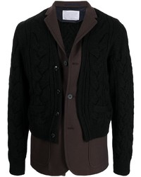 Мужской черный вязаный пиджак от Kolor