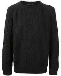 Черный вязаный свитер