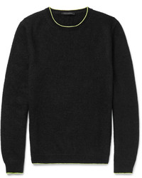 Мужской черный вязаный свитер с круглым вырезом от Christopher Kane
