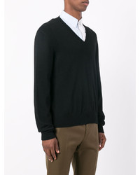 Мужской черный вязаный свитер с круглым вырезом от Maison Margiela