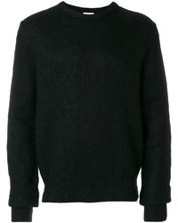 Мужской черный вязаный свитер с круглым вырезом от Saint Laurent