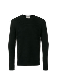 Мужской черный вязаный свитер с круглым вырезом от Stephan Schneider