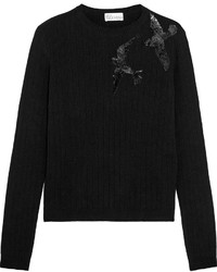 Женский черный вязаный свитер с пайетками от RED Valentino