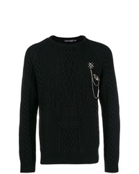 Мужской черный вязаный свитер от Alexander McQueen