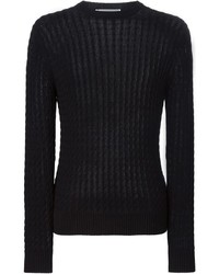 Мужской черный вязаный свитер от AMI Alexandre Mattiussi