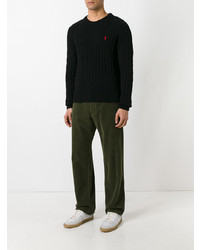 Мужской черный вязаный свитер от AMI Alexandre Mattiussi