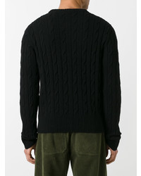 Мужской черный вязаный свитер от AMI Alexandre Mattiussi